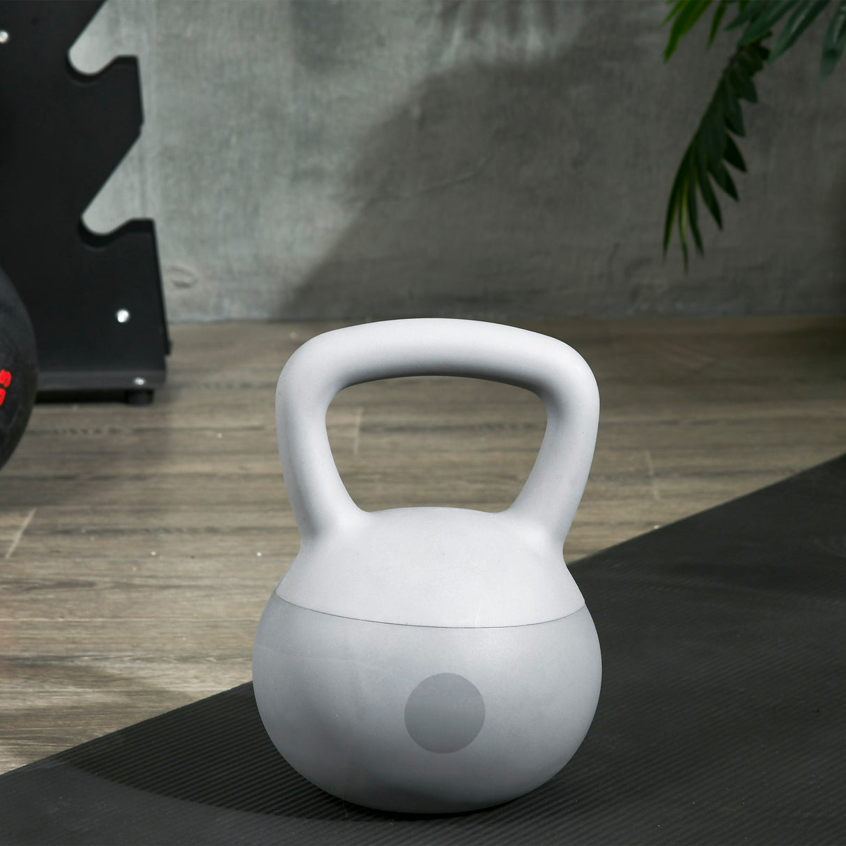 easycomfort kettlebell 10kg in pvc e sabbia metallica per allenamento spalle e bicipiti 22x22x29 cm grigio