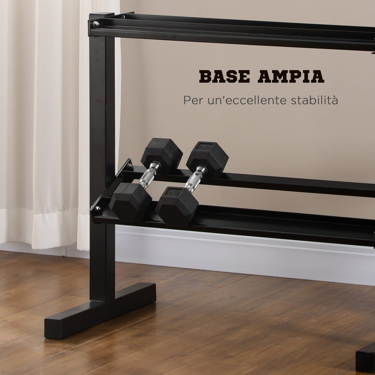 easycomfort porta pesi con 2 ripiani in acciaio per palestra casa e ufficio 92.5x50.5x80.5cm nero
