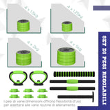 easycomfort pesi da palestra set 4 in 1 da 40kg totali utilizzabile come kettlebell manubri e bilancieri