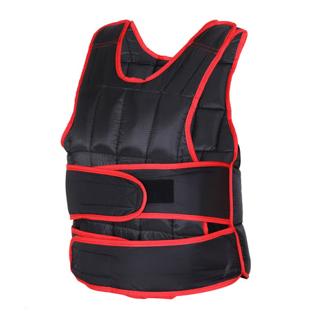 easycomfort easycomfort giubbotto zavorrato 20kg unisex 38 pesi singoli imbottitura chiusure con velcro nero e rosso