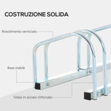 easycomfort rastrelliera portabiciclette parcheggio per 3 biciclette in acciaio 76x33x27 cm argento