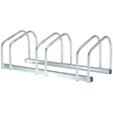 easycomfort rastrelliera portabiciclette parcheggio per 3 biciclette in acciaio 76x33x27 cm argento