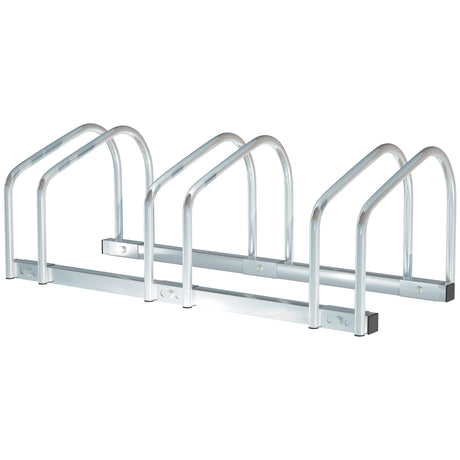 easycomfort rastrelliera portabiciclette parcheggio per 3 biciclette in acciaio 76x33x27 cm argento