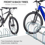 easycomfort easycomfort rastrelliera portabiciclette parcheggio per 3 biciclette tubi dacciaio 70 5 33 27cm argento