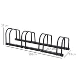 easycomfort easycomfort rastrelliera portabiciclette parcheggio per 4 biciclette in acciaio 110x33x27 cm nero