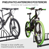 easycomfort easycomfort rastrelliera portabiciclette parcheggio per 4 biciclette in acciaio 110x33x27 cm nero
