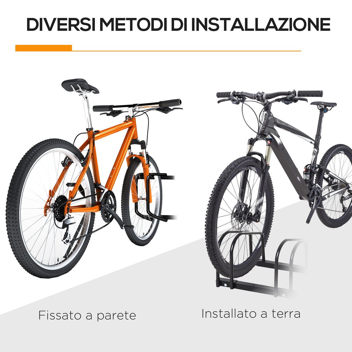 easycomfort easycomfort rastrelliera portabiciclette parcheggio per 4 biciclette in acciaio 110x33x27 cm nero