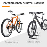 easycomfort easycomfort rastrelliera portabiciclette parcheggio per 4 biciclette in acciaio 110x33x27 cm nero