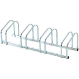 easycomfort rastrelliera portabiciclette parcheggio per 4 biciclette in acciaio 110x33x27 cm argento