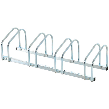 easycomfort rastrelliera portabiciclette parcheggio per 4 biciclette in acciaio 110x33x27 cm argento