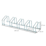 easycomfort rastrelliera portabiciclette parcheggio per 5 biciclette in acciaio 145 33 27 cm argento