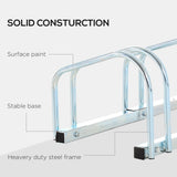 easycomfort rastrelliera portabiciclette parcheggio per 5 biciclette in acciaio 145 33 27 cm argento