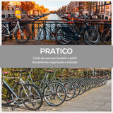 easycomfort rastrelliera portabiciclette parcheggio per 6 biciclette in acciaio 179x33x27 cm nero