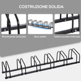 easycomfort rastrelliera portabiciclette parcheggio per 6 biciclette in acciaio 179x33x27 cm nero