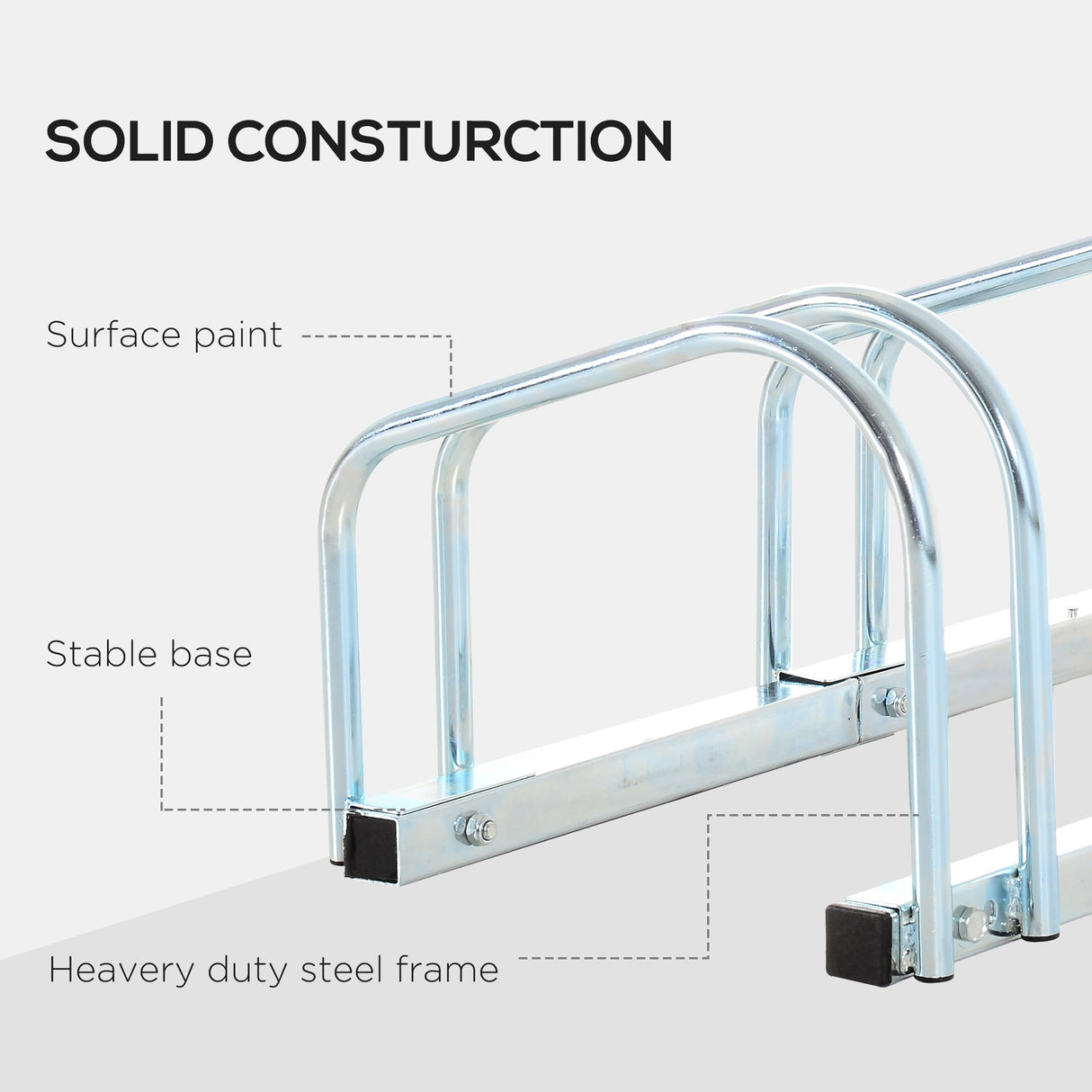 easycomfort rastrelliera portabiciclette parcheggio per 6 biciclette in acciaio 179x33x27 cm argento