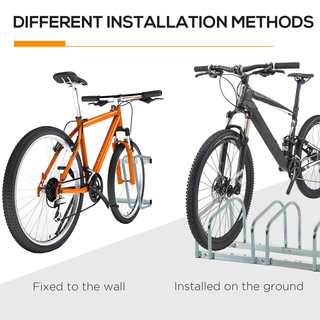 easycomfort rastrelliera portabiciclette parcheggio per 6 biciclette in acciaio 179x33x27 cm argento