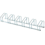 easycomfort rastrelliera portabiciclette parcheggio per 6 biciclette in acciaio 179x33x27 cm argento