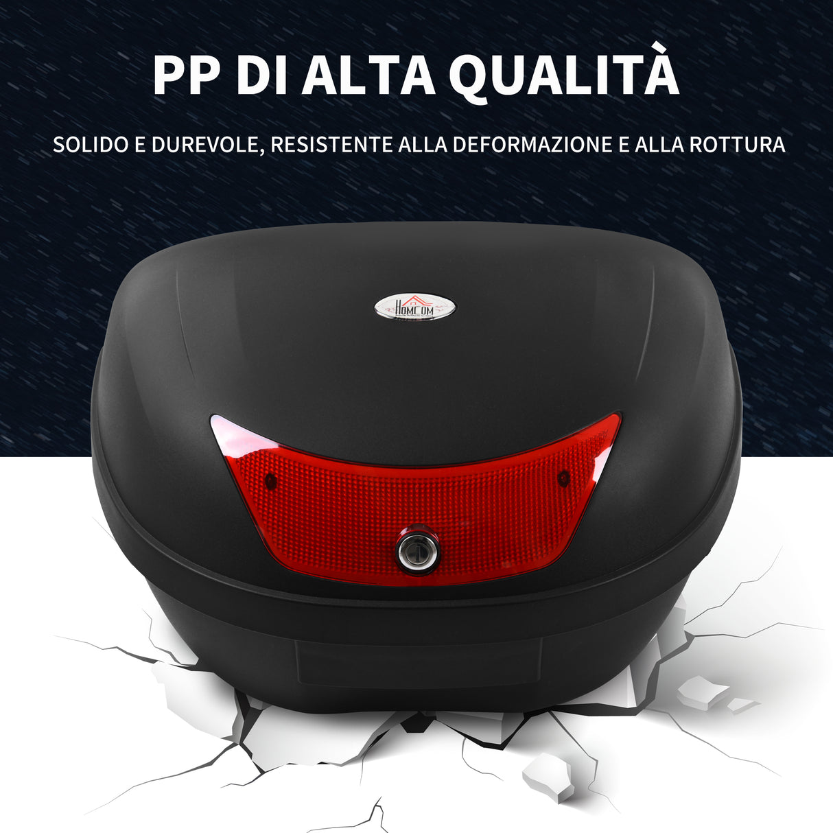 easycomfort easycomfort baule porta casco per moto 48l con 2 chiavi in pp nero 59 x 43 x 33cm