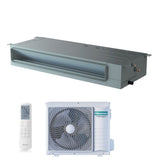 climatizzatore condizionatore hisense inverter canalizzato canalizzabile serie super 18000 btu adt52ux4rcl8 _ auw52u4rs7 r 32 wi fi optional classe a__ a_ con telecomando e comando cablato di serie