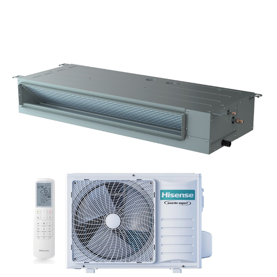 Condizionatore Canalizzabile Hisense 36000 Btu AUD105UX4REH8 Monofase R-32 Wi-Fi Optional con Telecomando