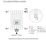 cordivari batteria completa radiatore in acciaio cordivari ardesia as9 3 colonne da 14 elementi interasse 1744 mm altezza 1800 mm con tappi e riduzioni inclusi