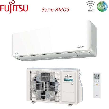 climatizzatore condizionatore fujitsu inverter serie km 14000 btu asyg14kmcf codice 3ngf87285 r 32 wi fi integrato classe a__ a_