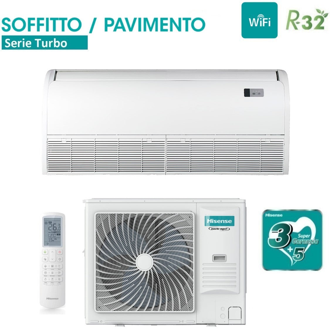 climatizzatore condizionatore hisense soffitto pavimento 60000 btu auv175ur4 classe a__ a_ new 2018 4243