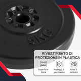 easycomfort easycomfort set di 4 dischi pesi per bilanciere e manubri peso totale 30kg 2x5kg e 2x10kg nero