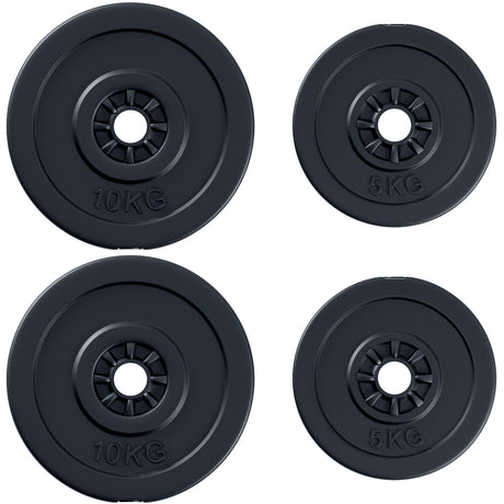 easycomfort easycomfort set di 4 dischi pesi per bilanciere e manubri peso totale 30kg 2x5kg e 2x10kg nero