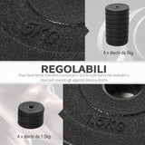 easycomfort easycomfort set manubri palestra 50kg 8x5kg 4x1 5kg pesi palestra con 12 dischi da 1 5kg 5kg 25mm per allenamento a casa