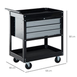 easycomfort easycomfort carrello da officina professionale cassettiera portautensili in lamiera nero 68x46x88cm