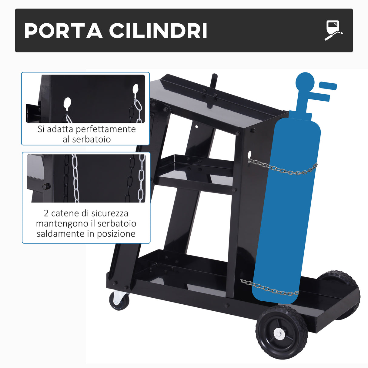 easycomfort carrello porta utensili attrezzi 3 ripiani 4 ruote in gomma max. 50kg da officina acciaio 71 x 70 x 39cm nero