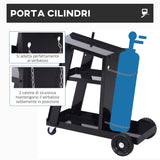 easycomfort carrello porta utensili attrezzi 3 ripiani 4 ruote in gomma max. 50kg da officina acciaio 71 x 70 x 39cm nero