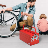 easycomfort easycomfort cassetta porta attrezzi in metallo pieghevole 5 vassoi 3 ripiani