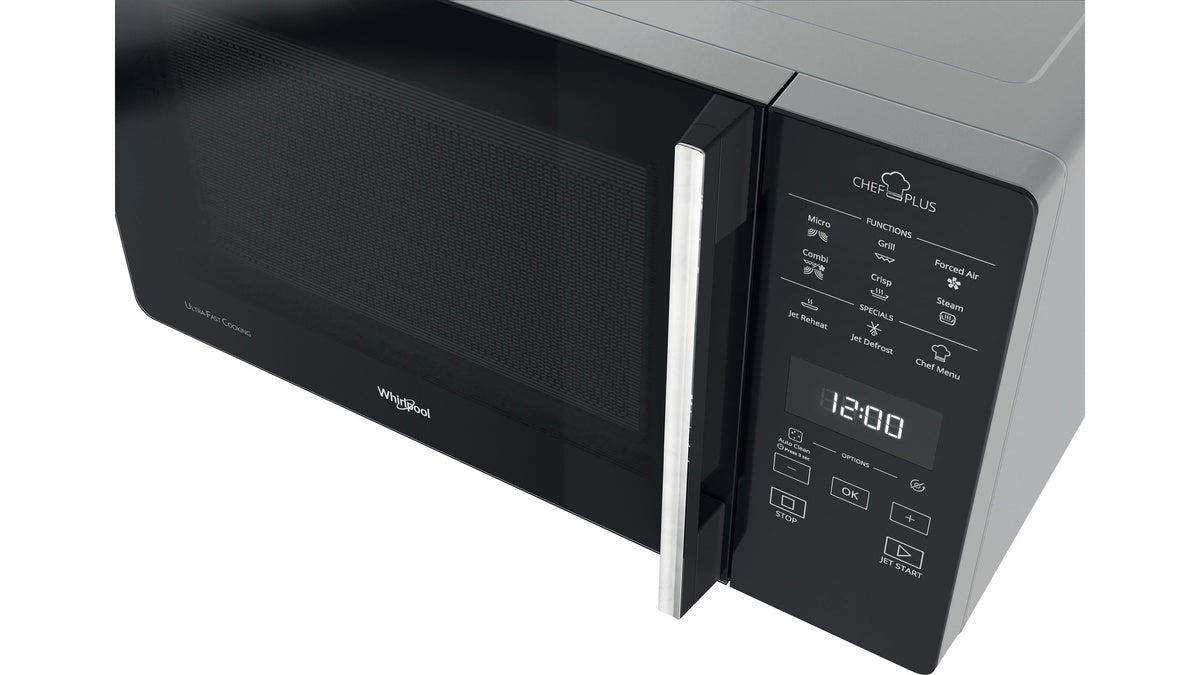 whirlpool microonde combinato whirlpool chef plus mcp 359 sl 800 w 25 litri grill a30xl52xp494 funzione cottura a vapore argento ean 8003437862069