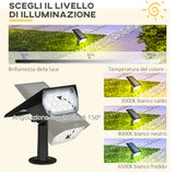 easycomfort set da 4 faretti da giardino e muro con picchetto luce solare 2 luminosita 17x10x48.3cm nero