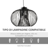 easycomfort easycomfort lampadario da soffitto design moderno con attacco e27 e altezza regolabile 50x150cm