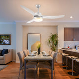 easycomfort ventilatore da soffitto con luce led a 3 modalita con telecomando 6 velocita 132x40cm