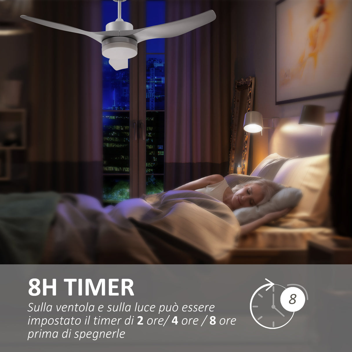easycomfort ventilatore da soffitto con luce led a 3 modalita con telecomando 6 velocita 132x40cm