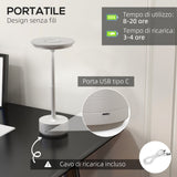 easycomfort easycomfort lampada senza filo touch luce led 3 tonalita e batteria ricaricabile 13x28 5cm argento