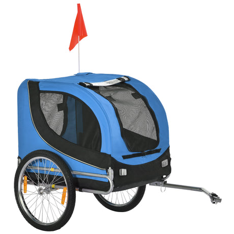 easycomfort easycomfort rimorchio bici per cani azzurro e nero 130x90x110cm