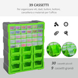 easycomfort easycomfort cassettiera box per accessori minuteria verde 38x16x47.5cm