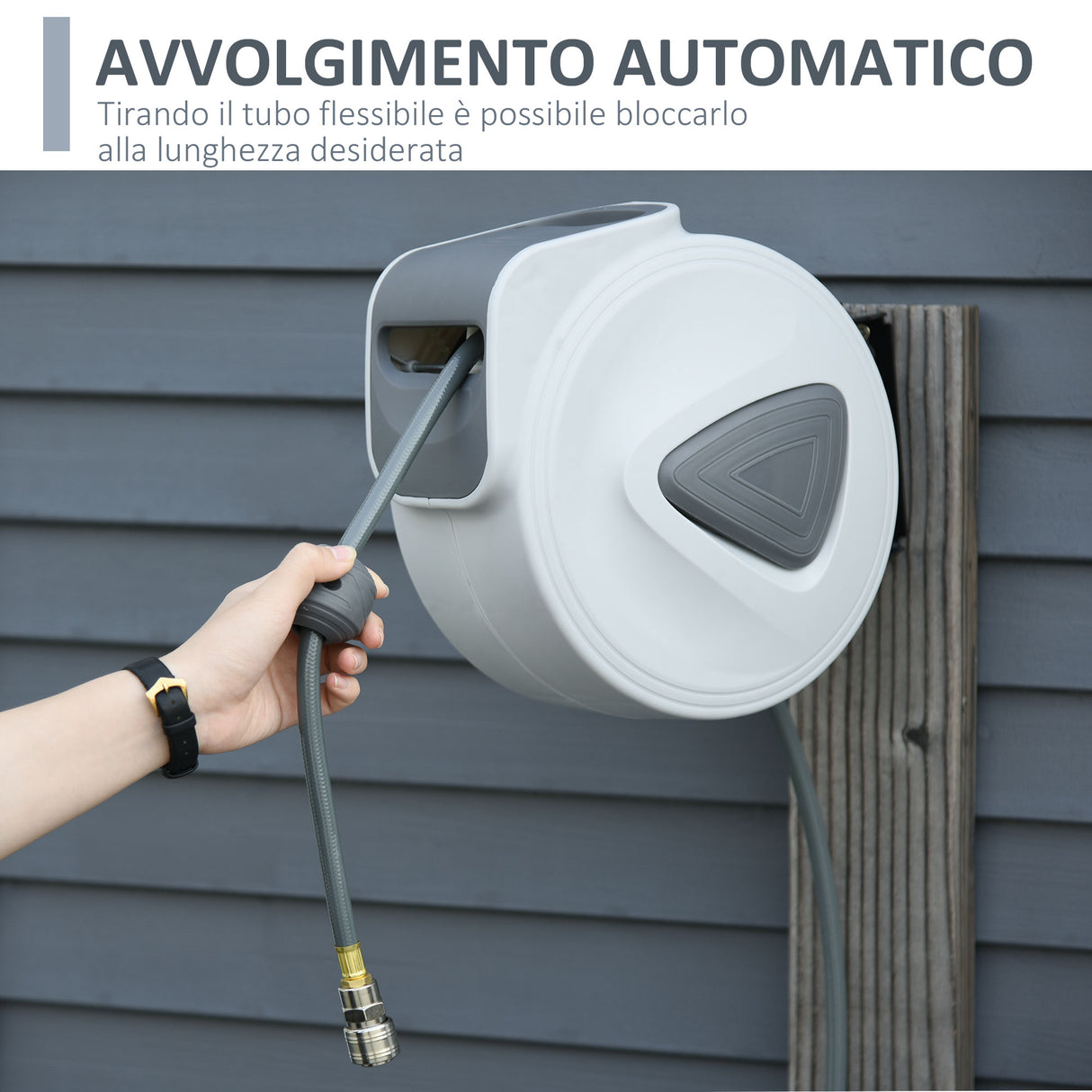 easycomfort easycomfort avvolgitubo automatico da parete con attacco 3 8 10 _ 2m