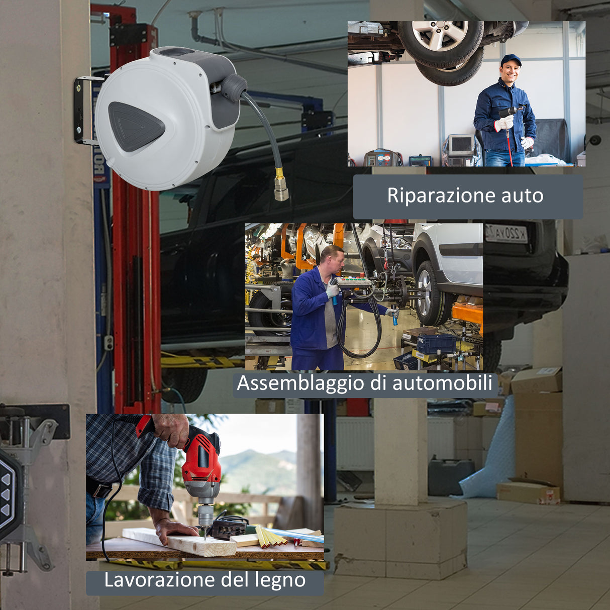 easycomfort easycomfort avvolgitubo automatico da parete con attacco 3 8 10 _ 2m