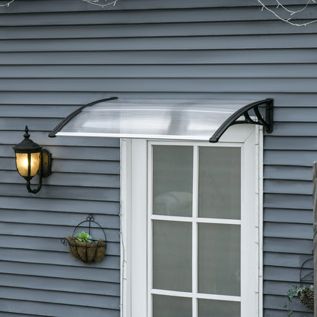 easycomfort easycomfort pensilina da esterno per finestre e porte in policarbonato e alluminio 110x60x18cm trasparente