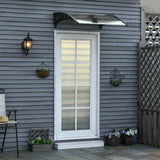 easycomfort tettoia da esterno in policarbonato per porte e finestre con kit montaggio 100x100x26cm marrone