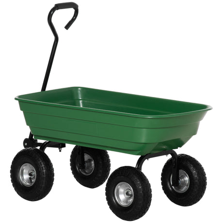 easycomfort easycomfort carrello da giardino con struttura in acciaio e pneumatici 108x52x100cm verde