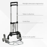 easycomfort easycomfort carrello portapacchi pieghevole in alluminio con 6 ruote per scale carico 70kg