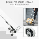 easycomfort easycomfort carrello portapacchi pieghevole in alluminio con 6 ruote per scale carico 70kg