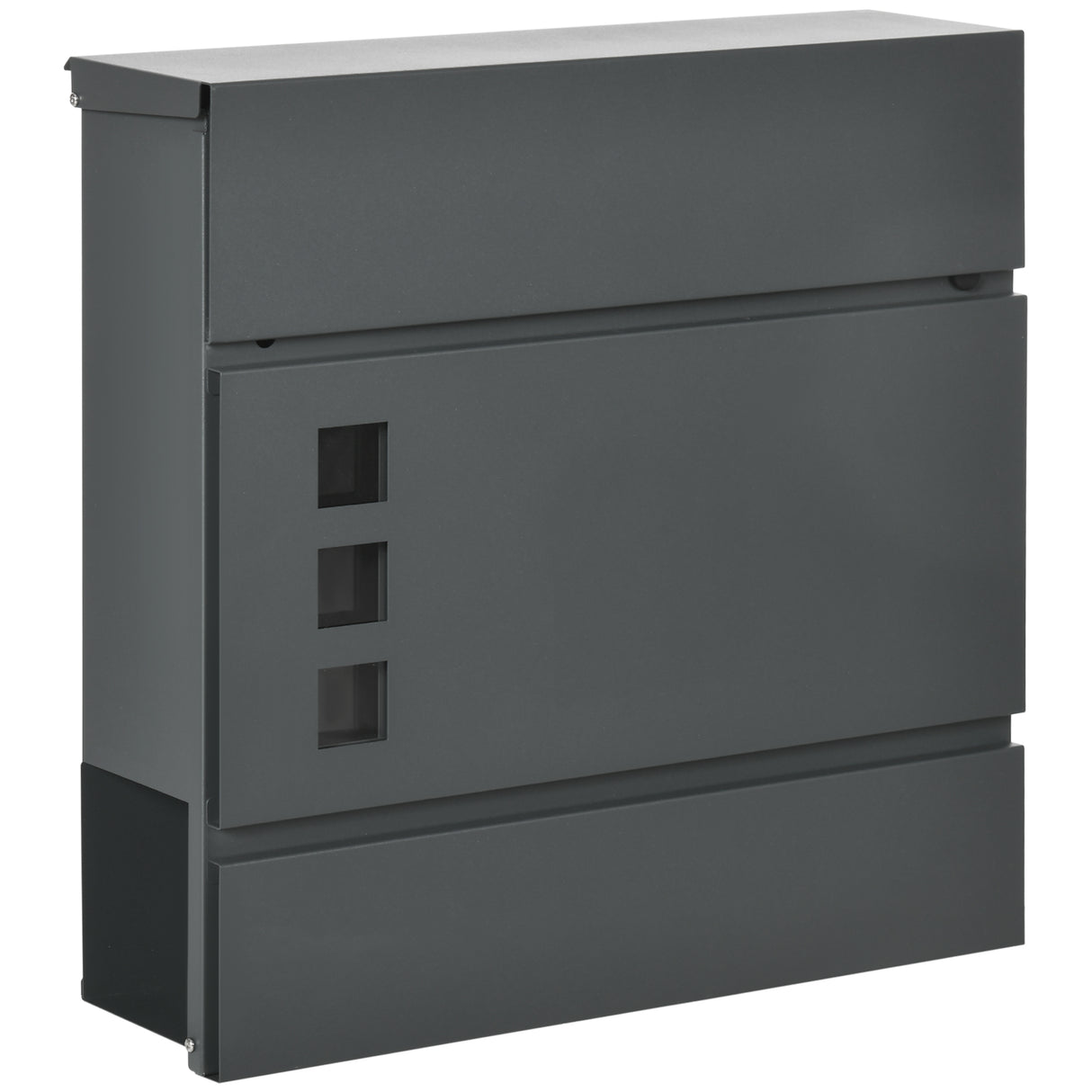 easycomfort cassetta postale in acciaio zincato con 3 fessure e 2 chiavi di sicurezza 37x10.5x37 cm grigio